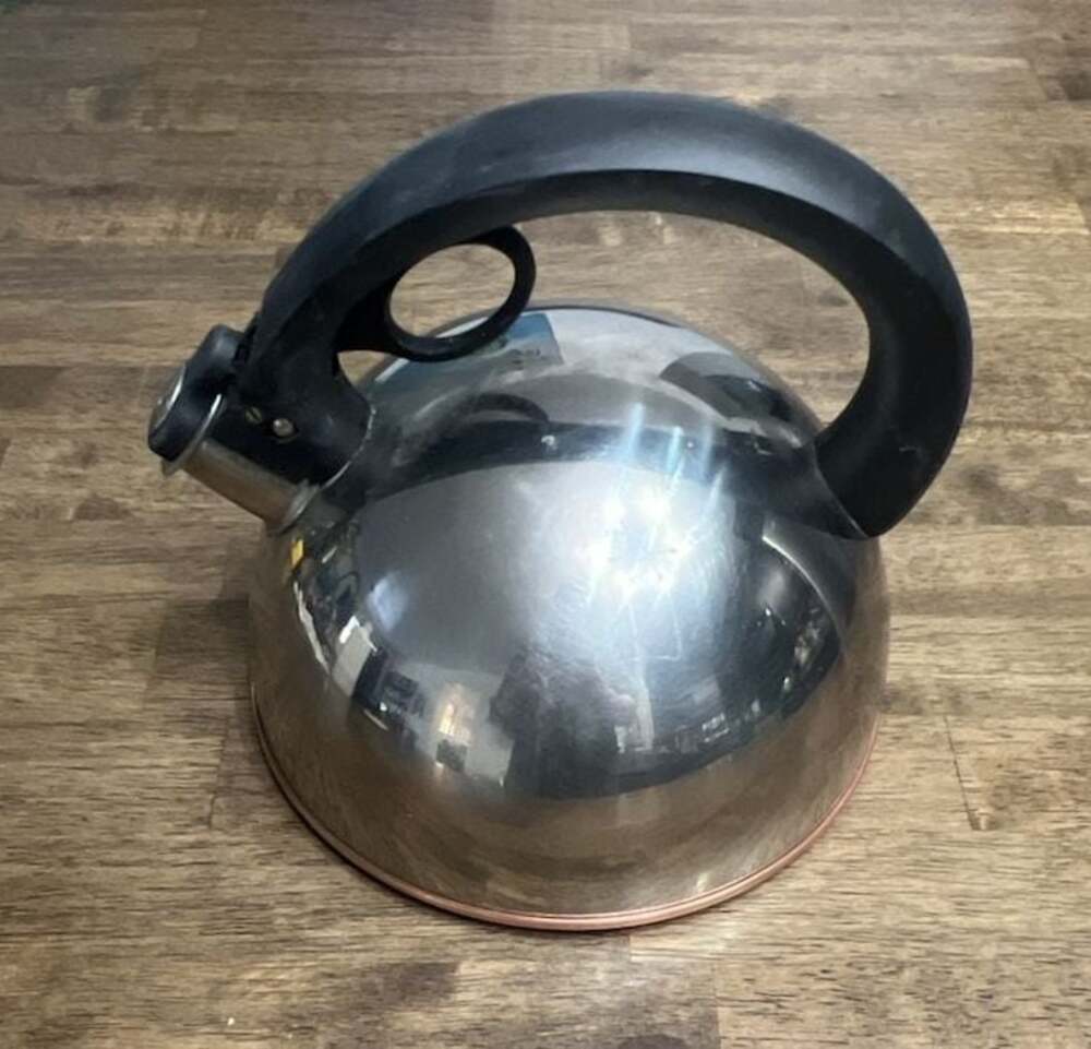 Vintage Revere Ware Stainless Steel Copper Bottom Whistling Tea Kettle Korea A 9